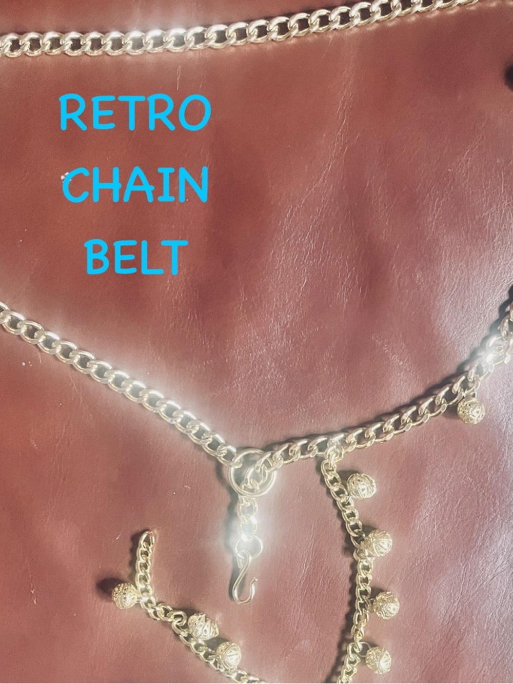 Retro Gold Chain Belt with Charm Accents